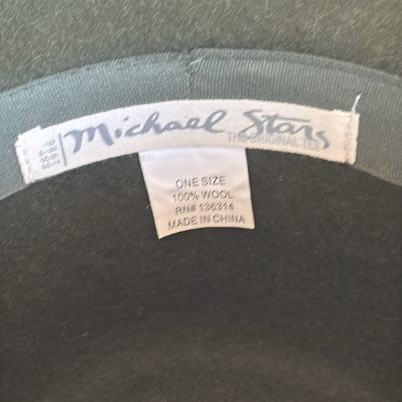 Michael Stars Forest Green Fedora Hat with Leather Bands. One size. 100% wool - Picture 4 of 4